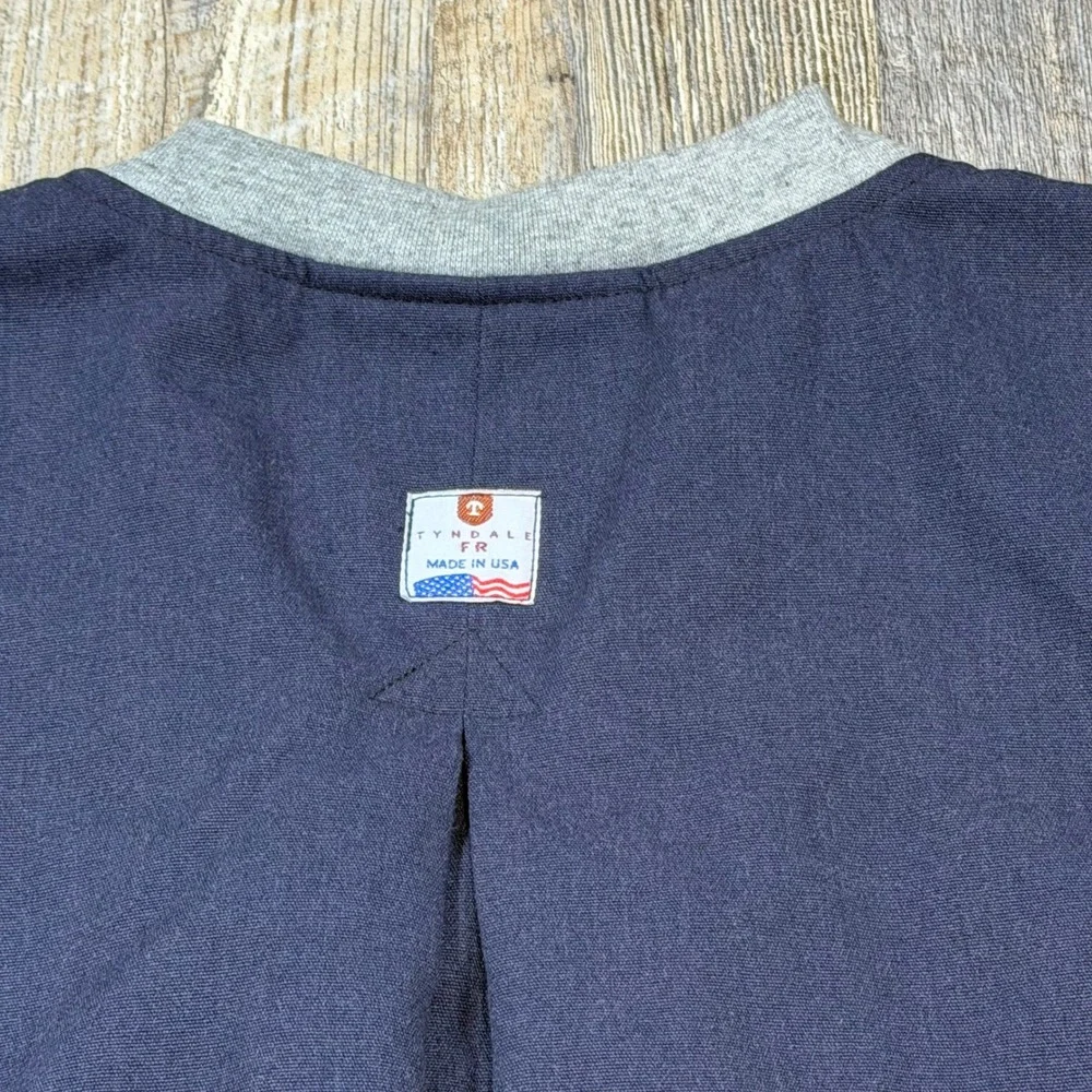Tyndale FR Flame Resistant Navy Blue V-Neck Sweatshirt Mens 2XL HRC 2 USA